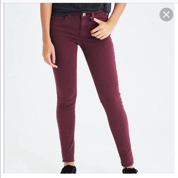American Eagle Outfitters Pants - American Eagle Maroon Hi-Rise Jegging